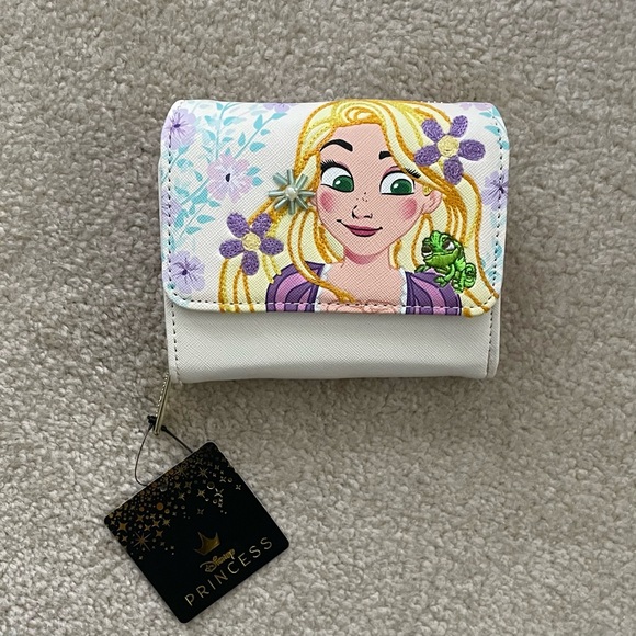 Loungefly Disney Tangled Floral Embroidered Small Zip Wallet - Picture 1 of 16